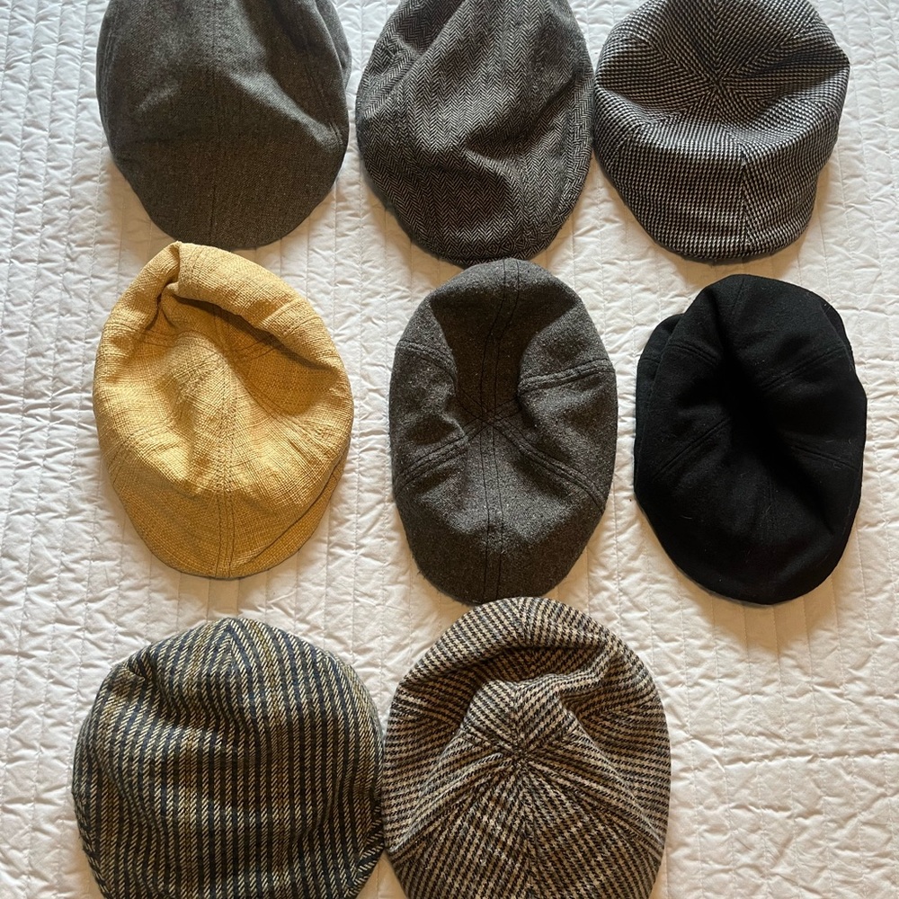 Set of 8 Flat Caps Baker Boy Newsboy Hats